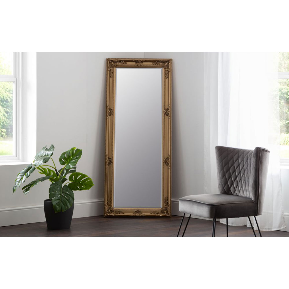 Palais Antique Finish Dress Mirror - Gold