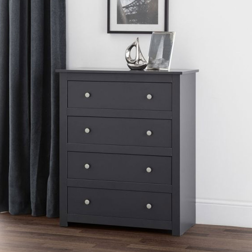 RAMSGATE Grey Chest of Drawers - Medium-sized, 4 Drawers