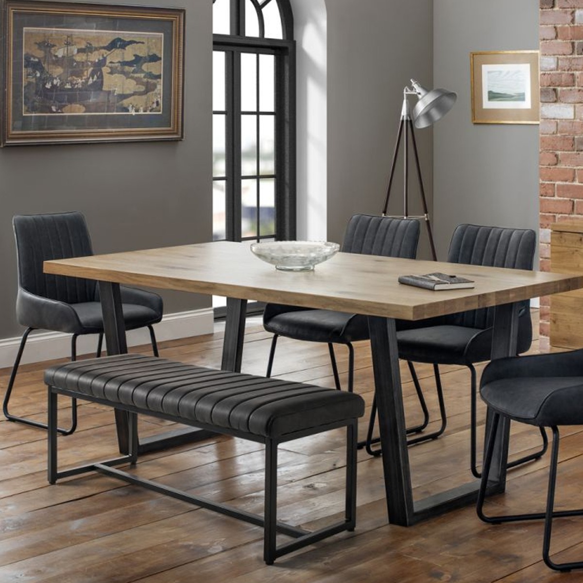 Soho Metal Frame Bench - Antique Black