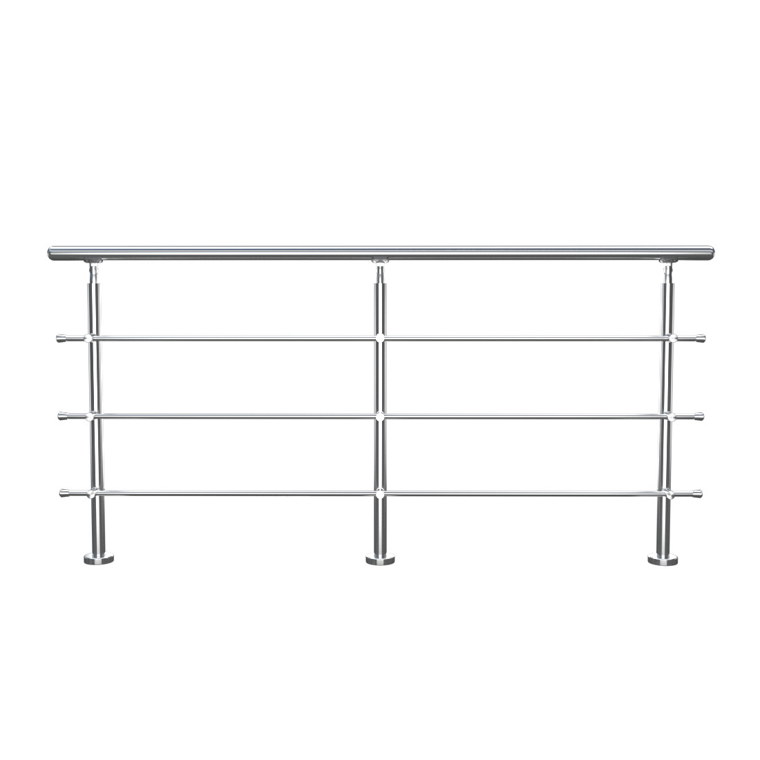 Silver Floor Mount Stainless Steel Handrail for Slopes and Stairs