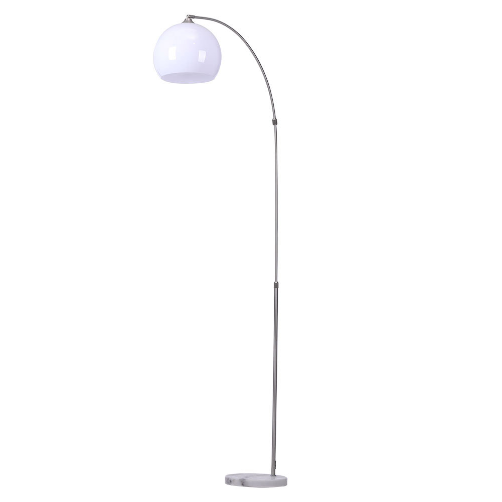 5ft Adjustable Arch LED Floor Lamp With Marble Base-White