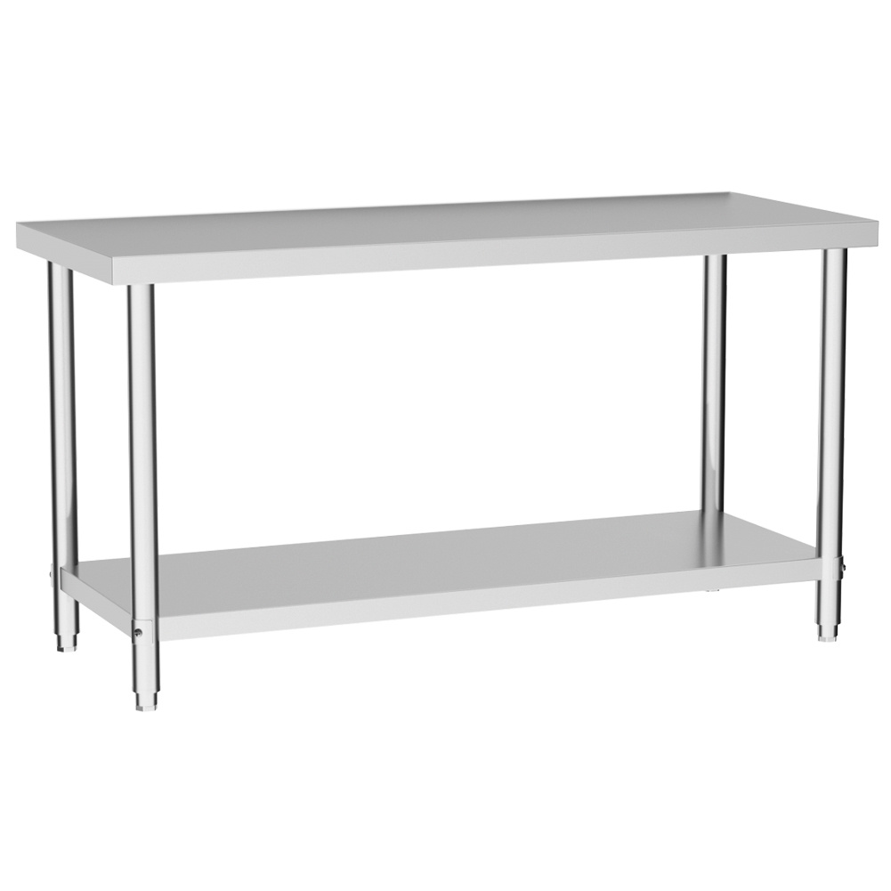 2 Tier Commercial Kitchen Prep & Work Stainless Steel Table