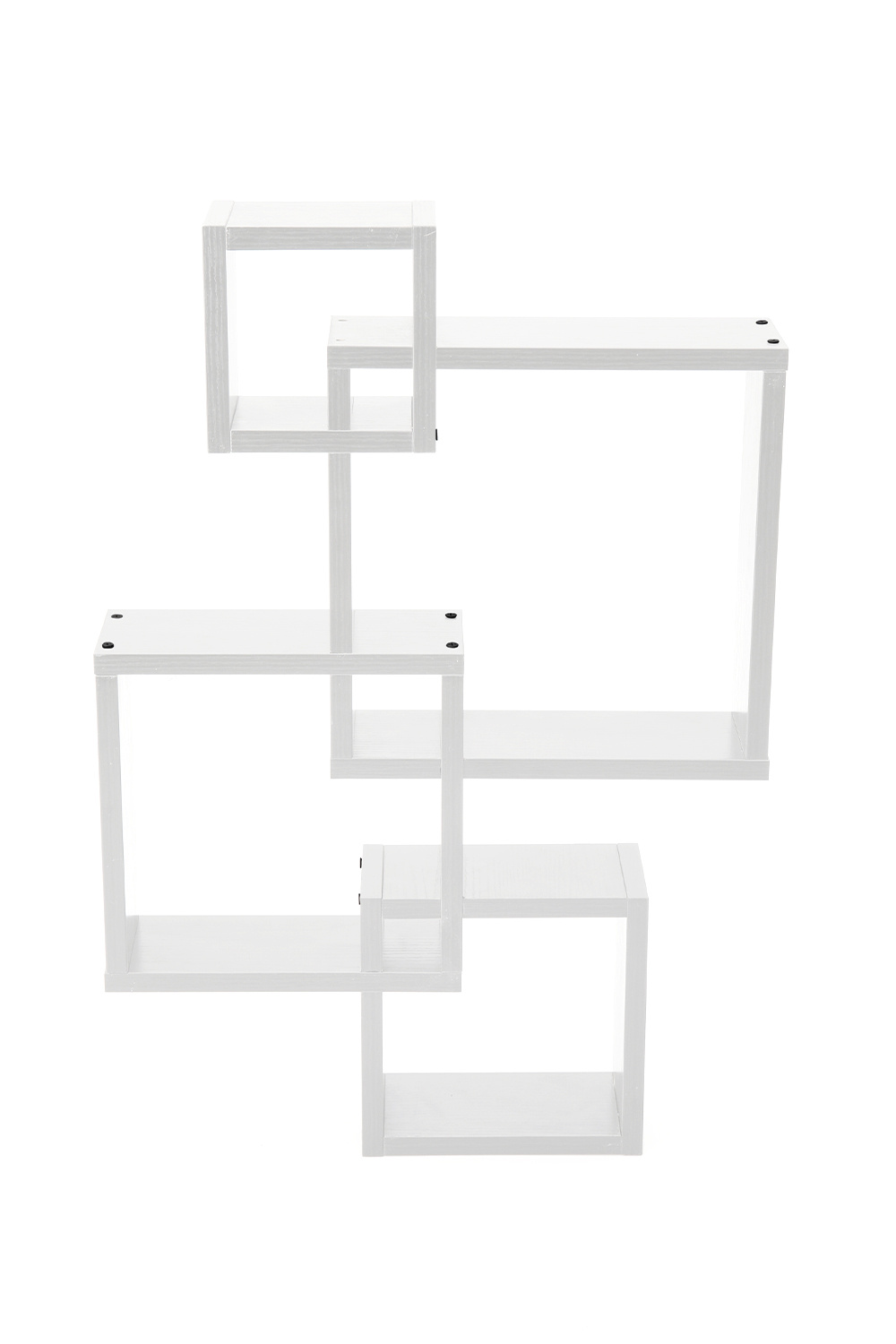 White Wooden Irregular Cube Floating Shelf Decoration White