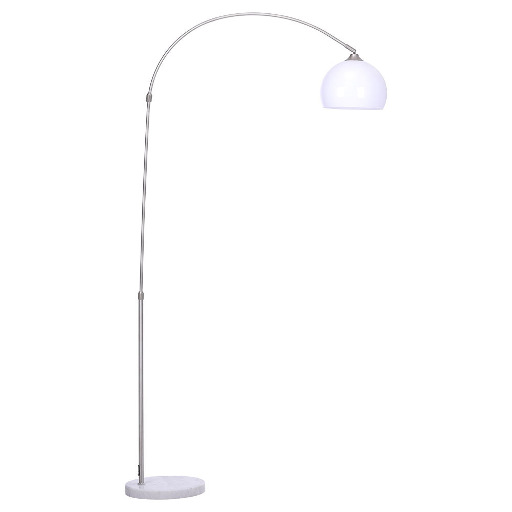4ft Adjustable Arch LED Floor Lamp With Marble Base-White