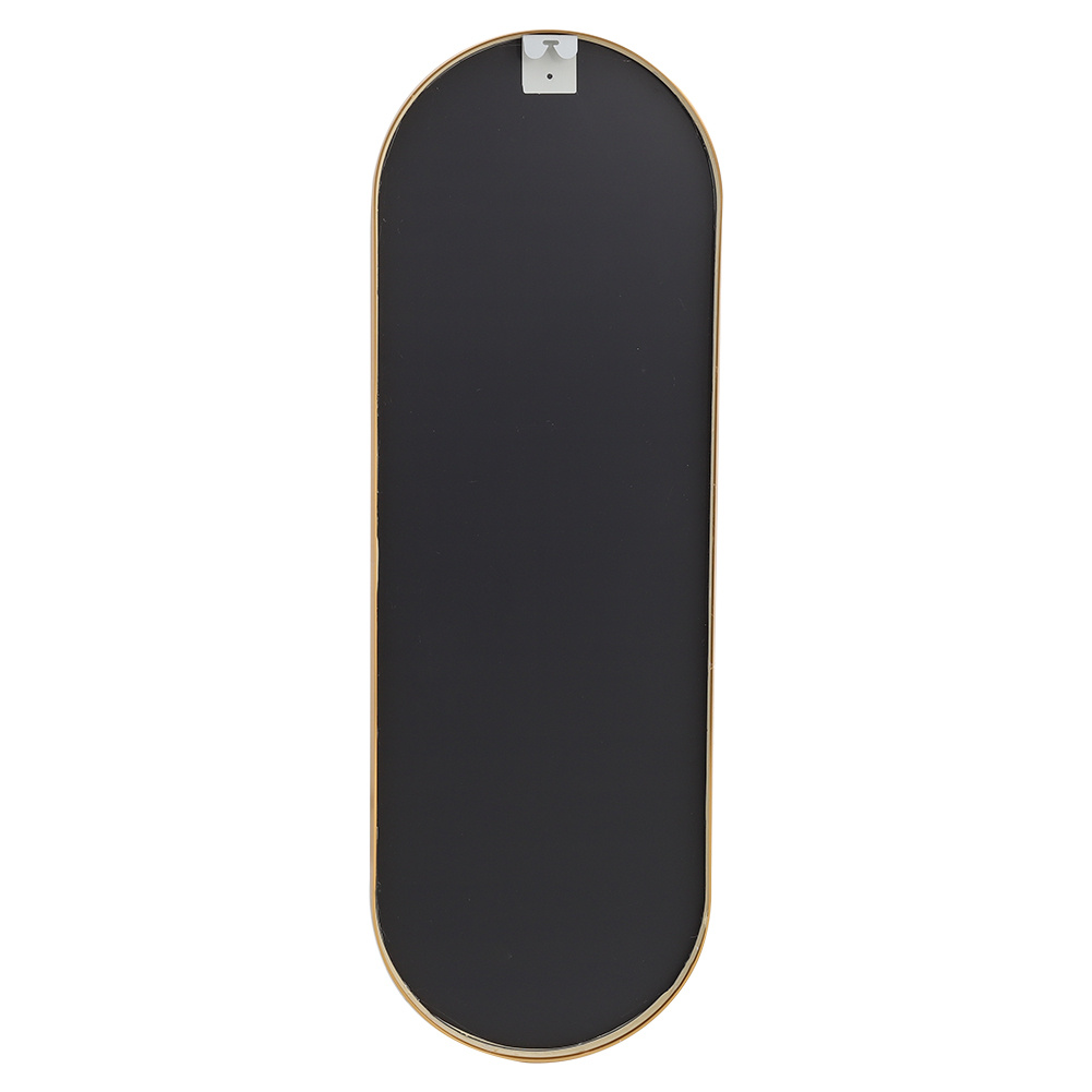 Modern Oval Metal Full Length Wall Mirror Gold
