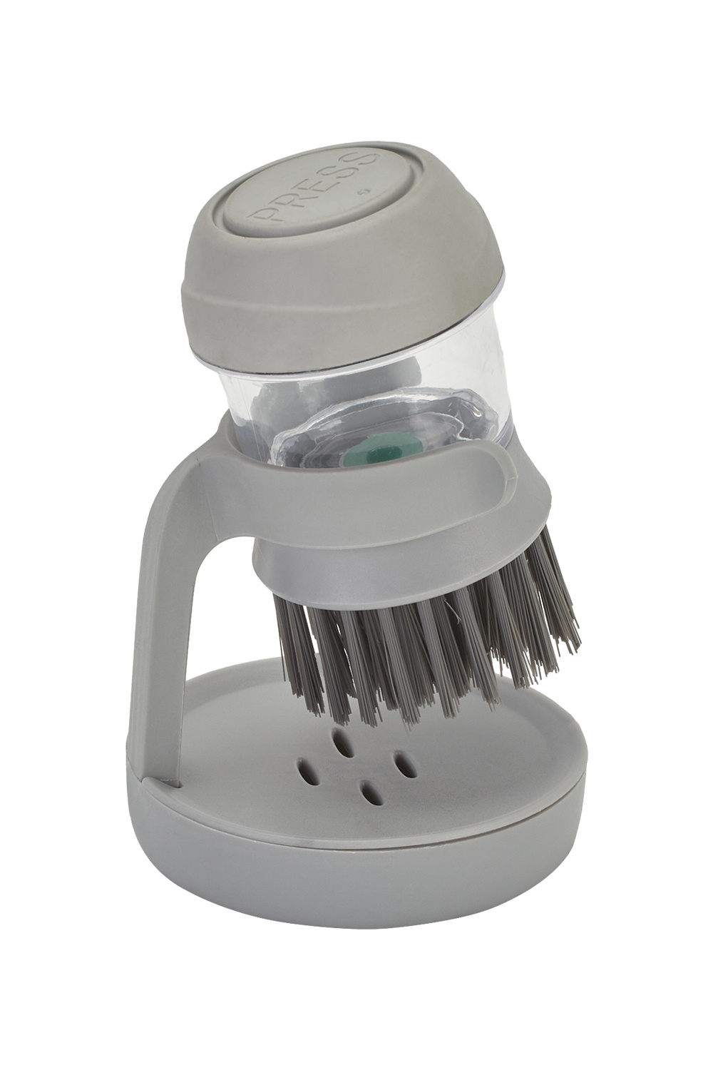 Dish Pot Brush with Soap Dispenser,Grey