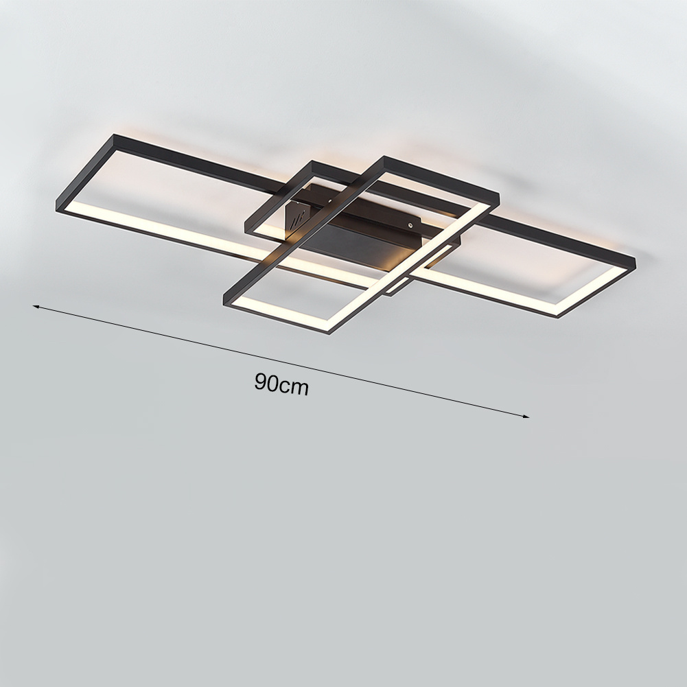 Contemporary Glow: Rectangular LED Semi-Flush Ceiling Light