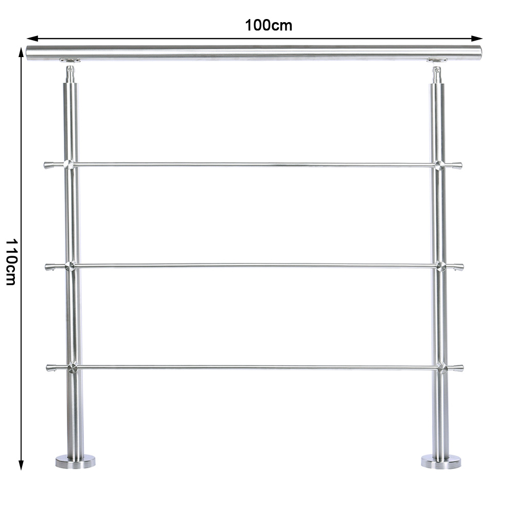 Silver Floor Mount Stainless Steel Handrail for Slopes and Stairs