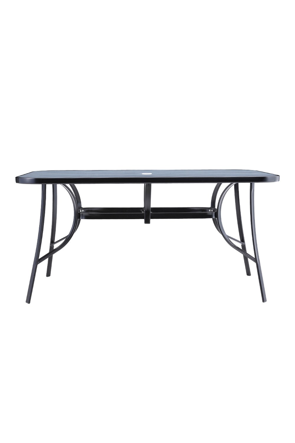 Garden Tempered Glass Large Rectangle Wood Grain Coffee Table 150*90cm, Black