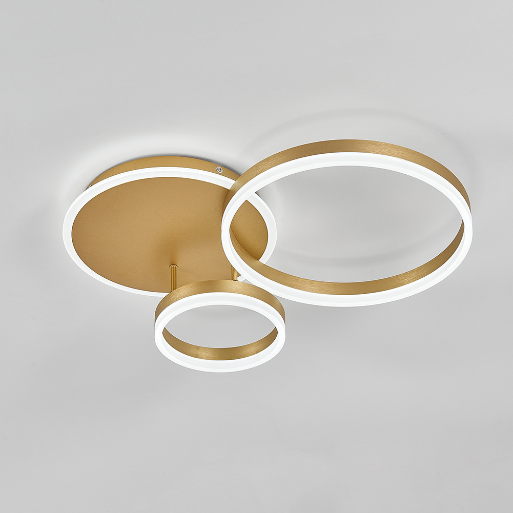 3 Circle Classic Golden Loops Energy Efficient LED Ceiling Light