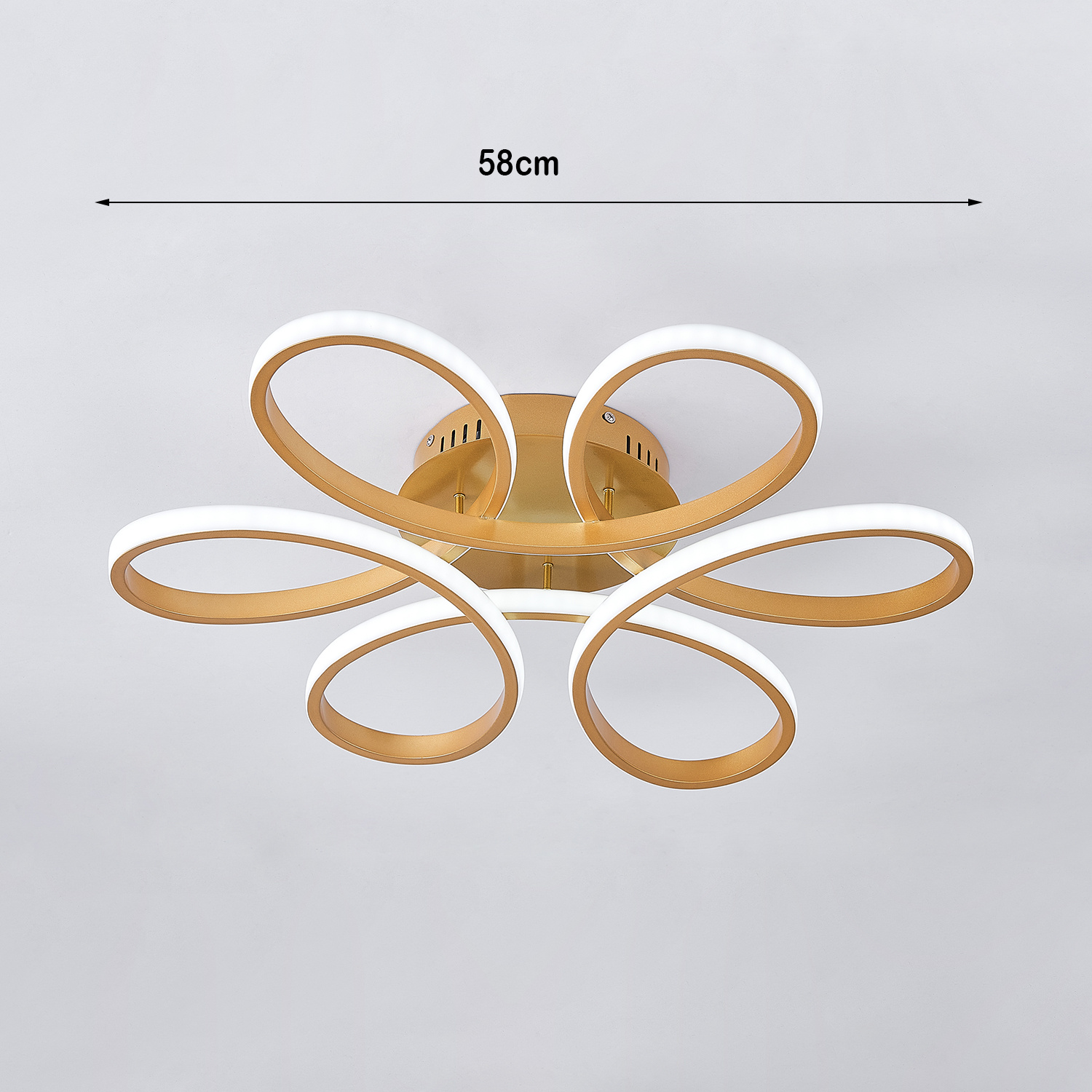 58cm Golden Frame Modern Cool White LED Chandelier Ceiling Light