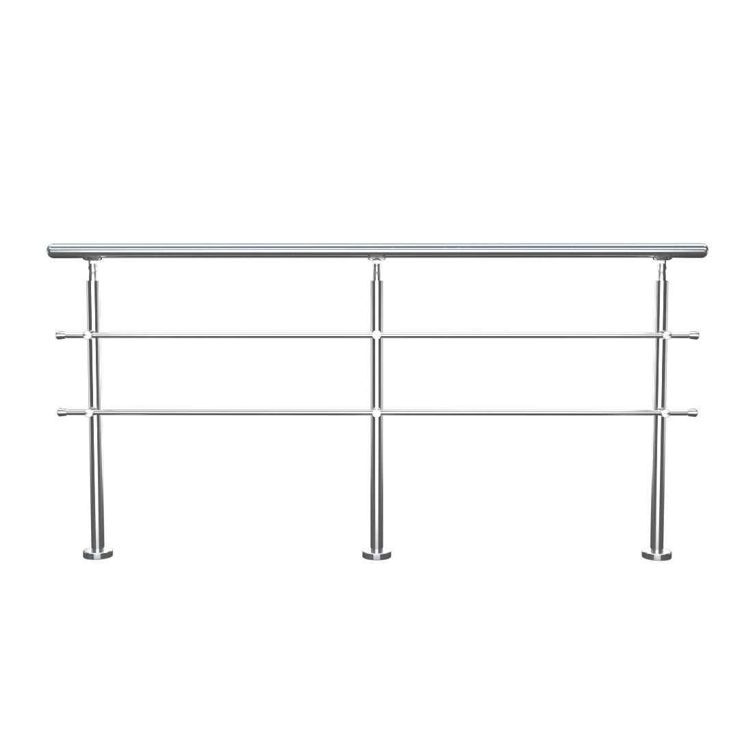 Silver Floor Mount Stainless Steel Handrail for Slopes and Stairs