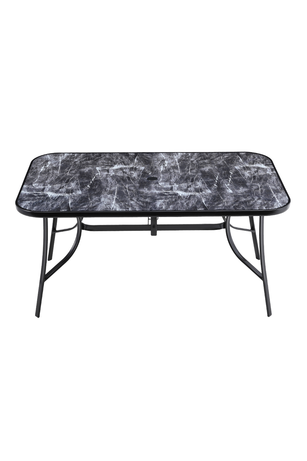 Garden Tempered Glass Rectangle Marble Coffee Table 150*90cm, Black