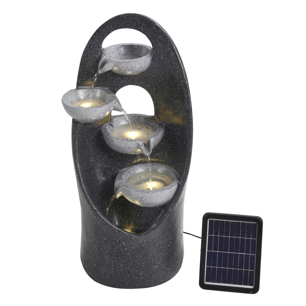 4-Tier Cascading Garden Water Feature, Black