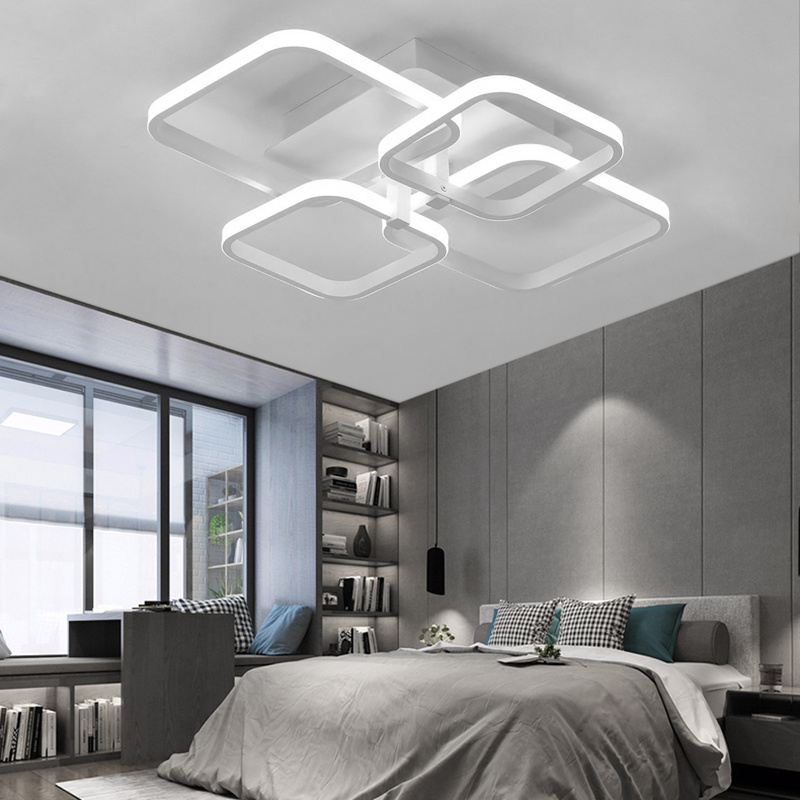 New LED Ceiling Light Fixture With Square Lampshades