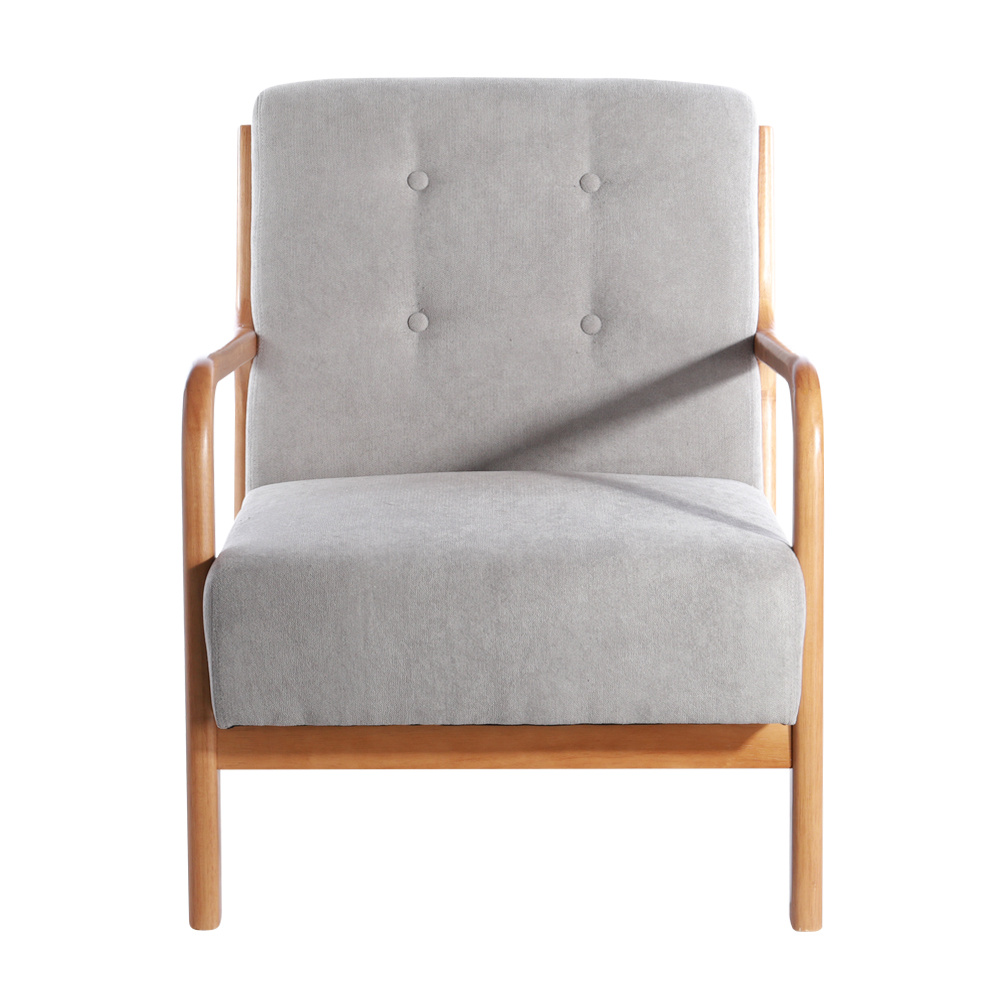 Wood Single Sofa Lounge Chair With Cushion
