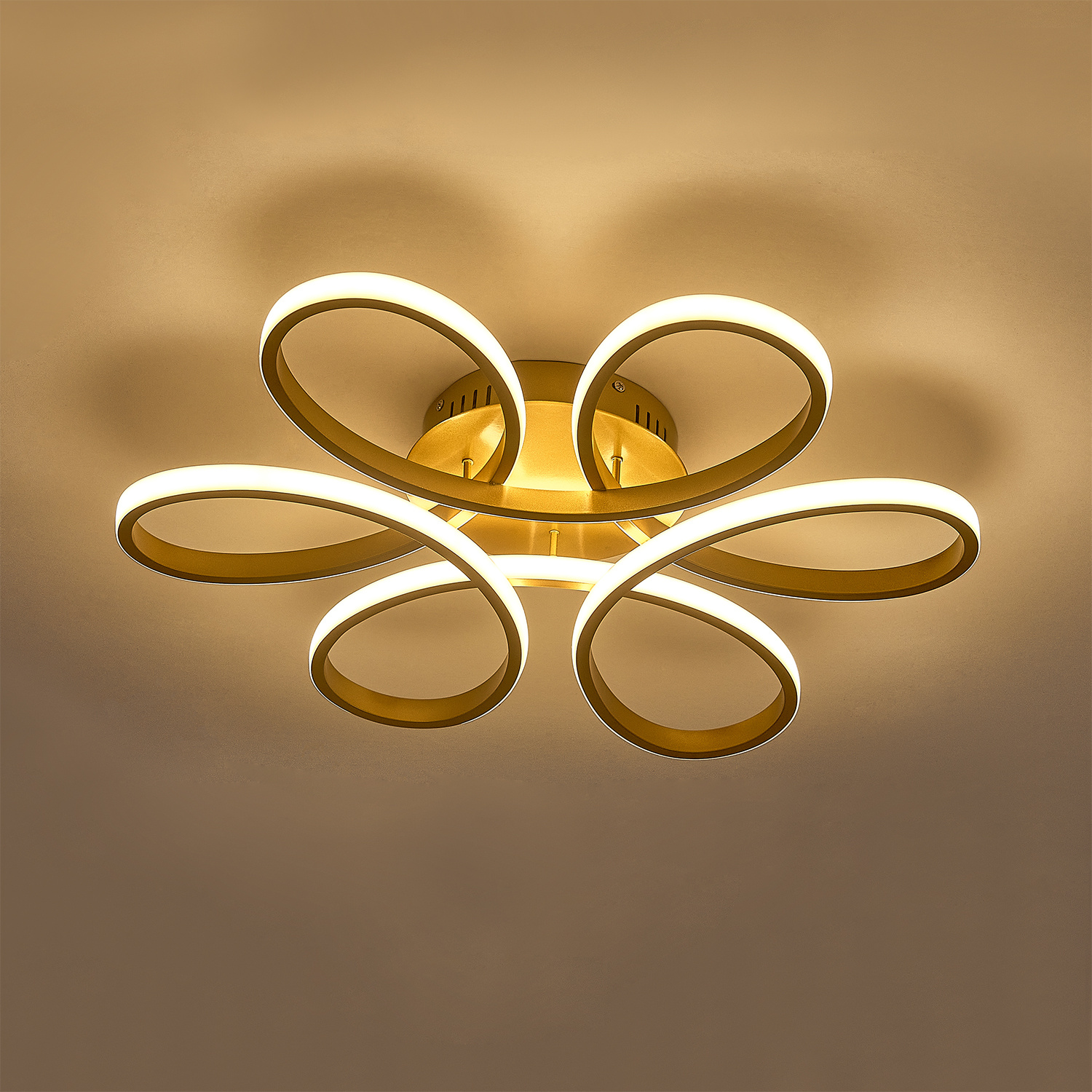 Golden Frame Modern Cool White LED Chandelier Ceiling Light