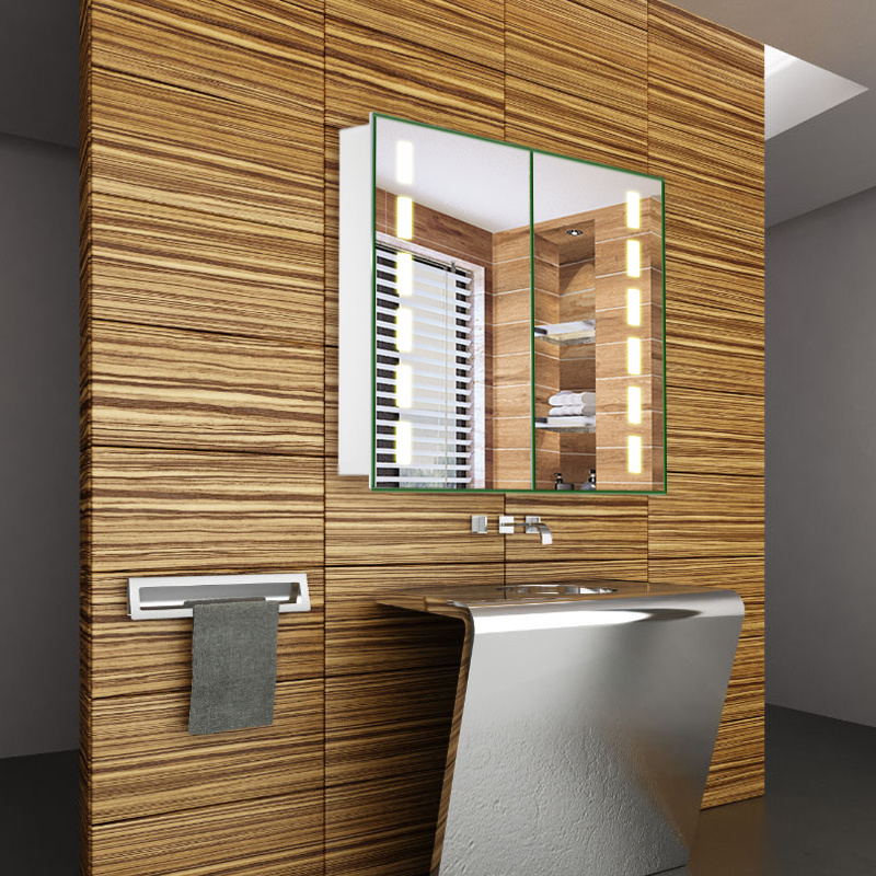 65cm W Double Door Bathroom Mirror Cabinet