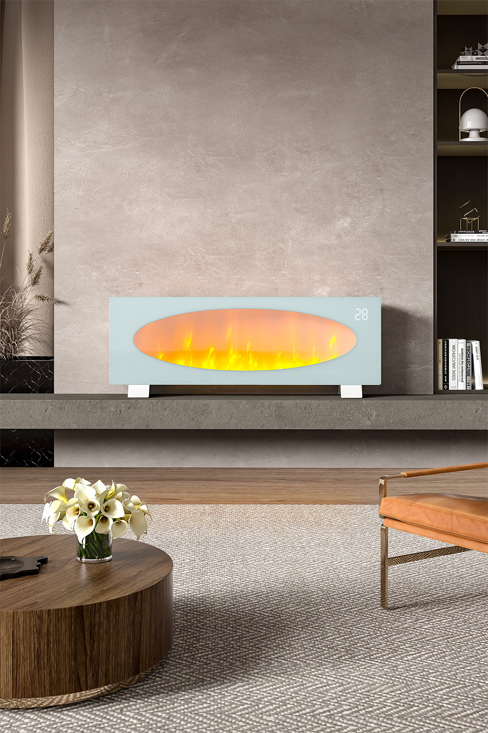 42-Inch Glass Freestanding Electric Fireplace
