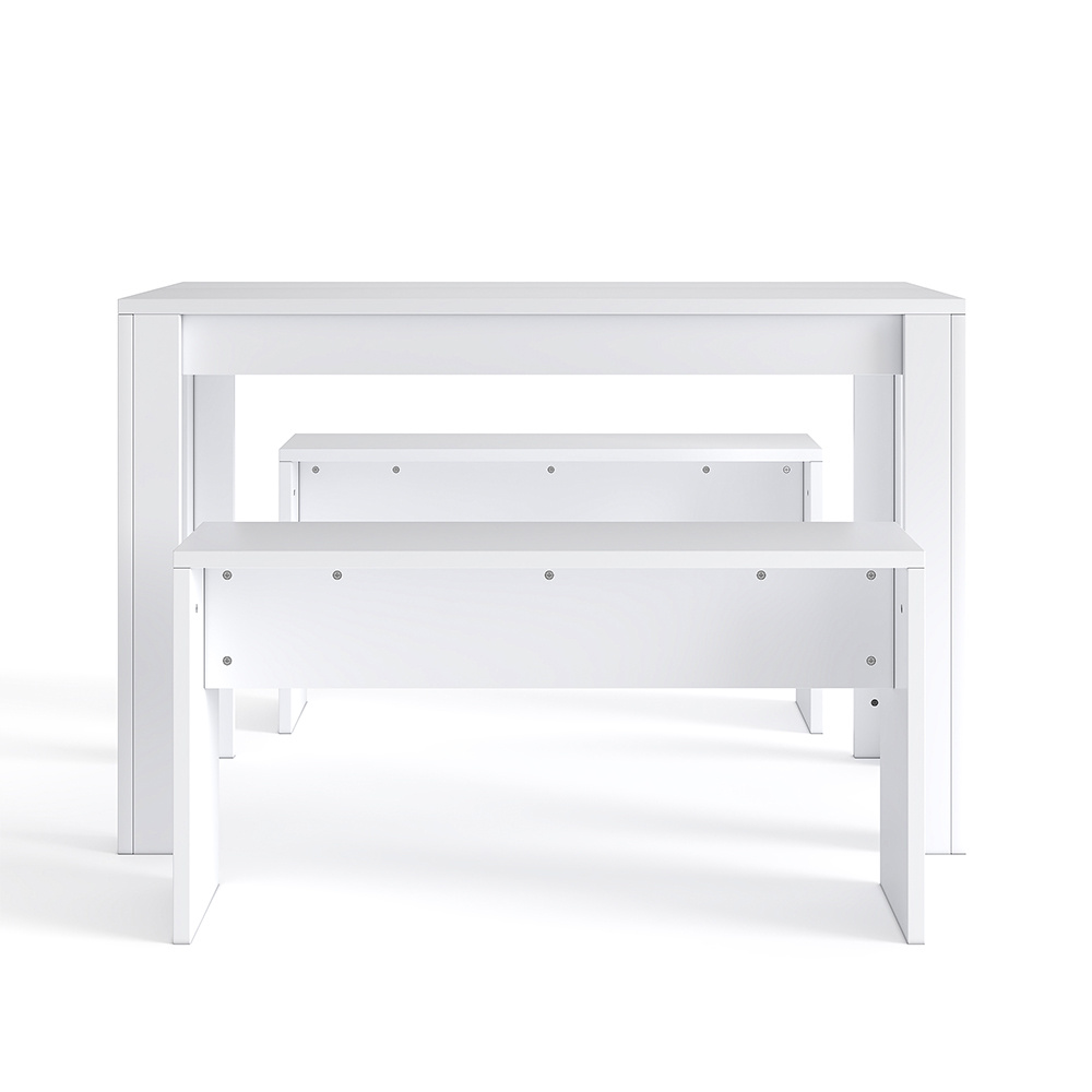 2 Benches Nesting Style Kitchen Coffee Set Space Saving