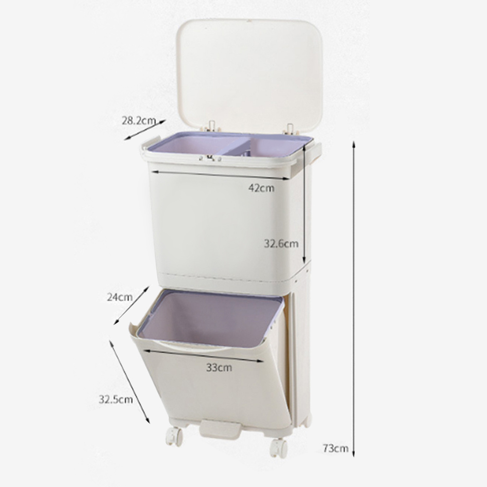 73 Cm H White Rubbish Dustbin Recycling Bin Rubbish Trash Home Kitchen