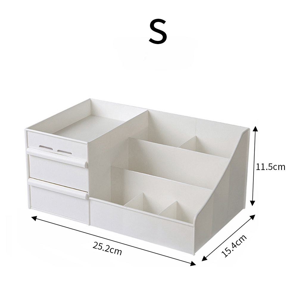 Multi-Purpose White Makeup Storage Box Drawers Organizer 25.2x15.4x11.5cm