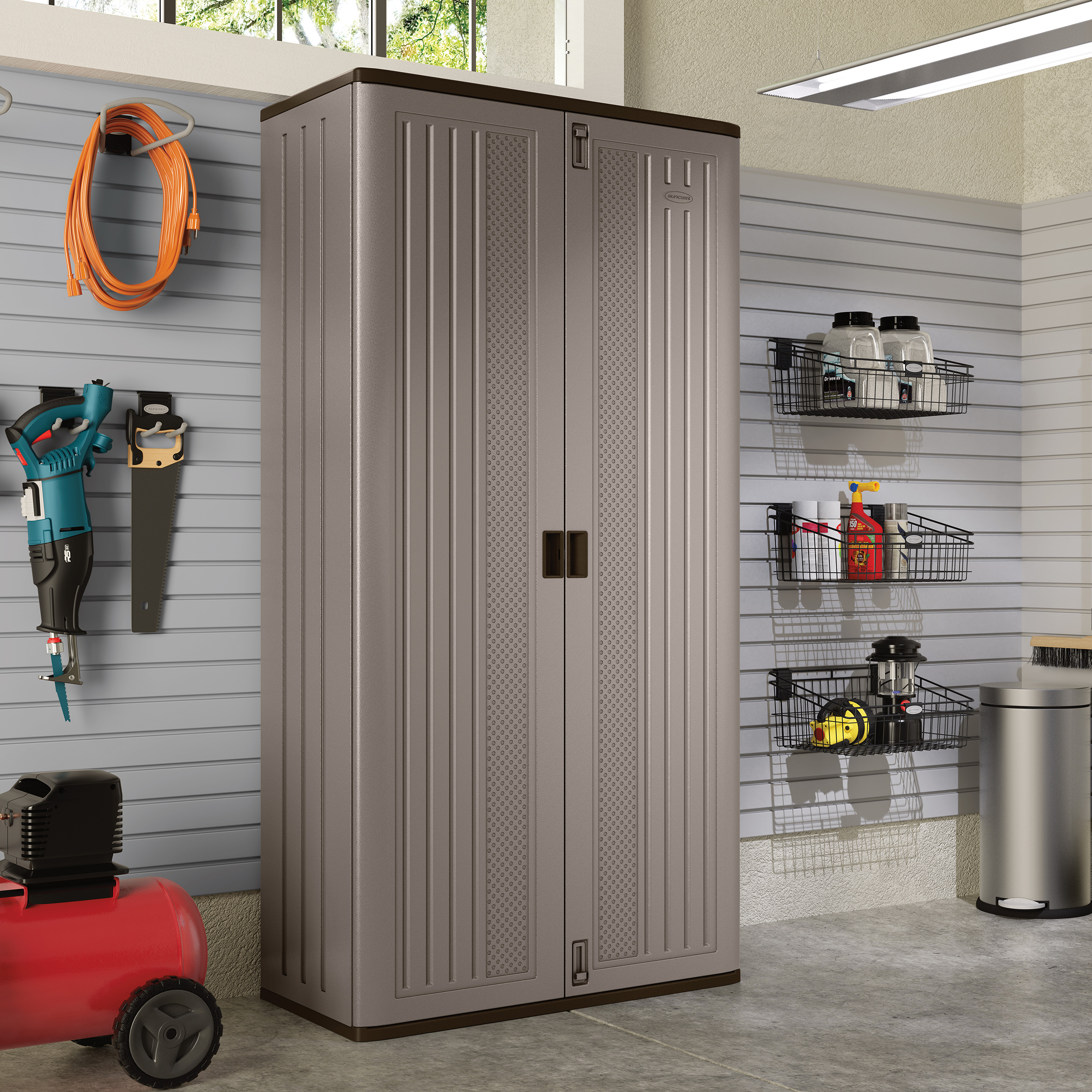CALVERIN Mega Tall Garden Storage Cabinet - Slate Grey