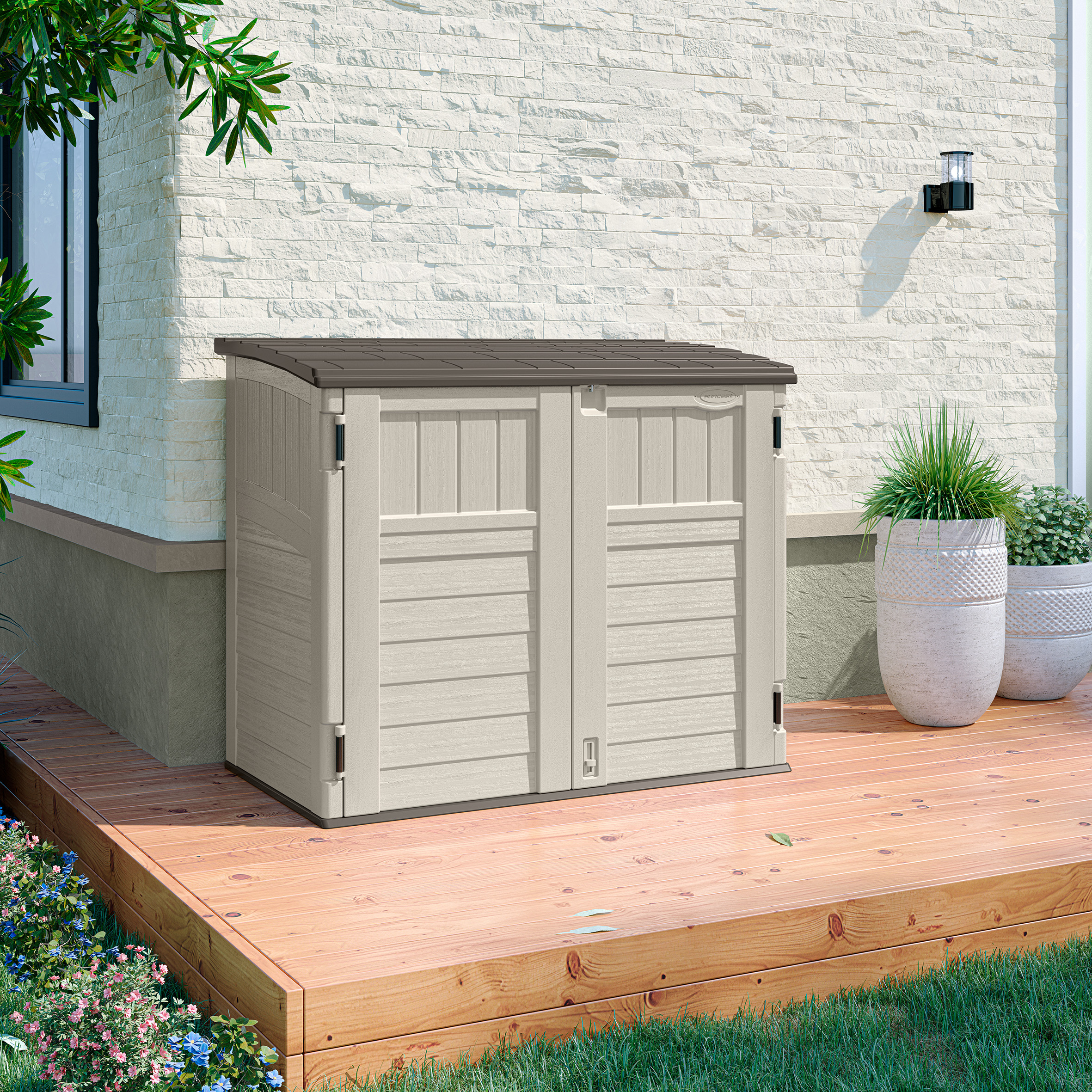 LORNVALE Stow Away Garden Storage Store - Vanilla