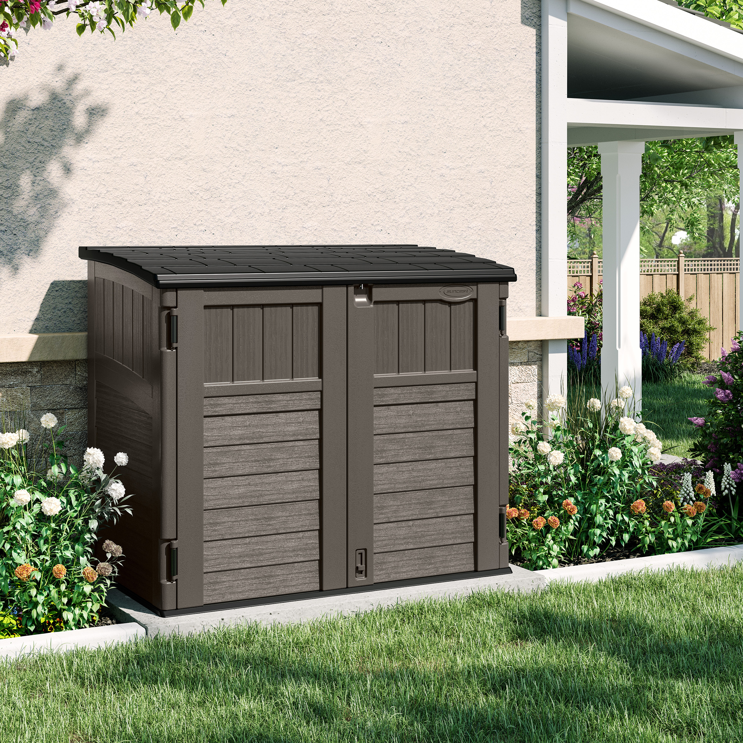 LORNVALE Stow Away Garden Storage Store - Stone Grey