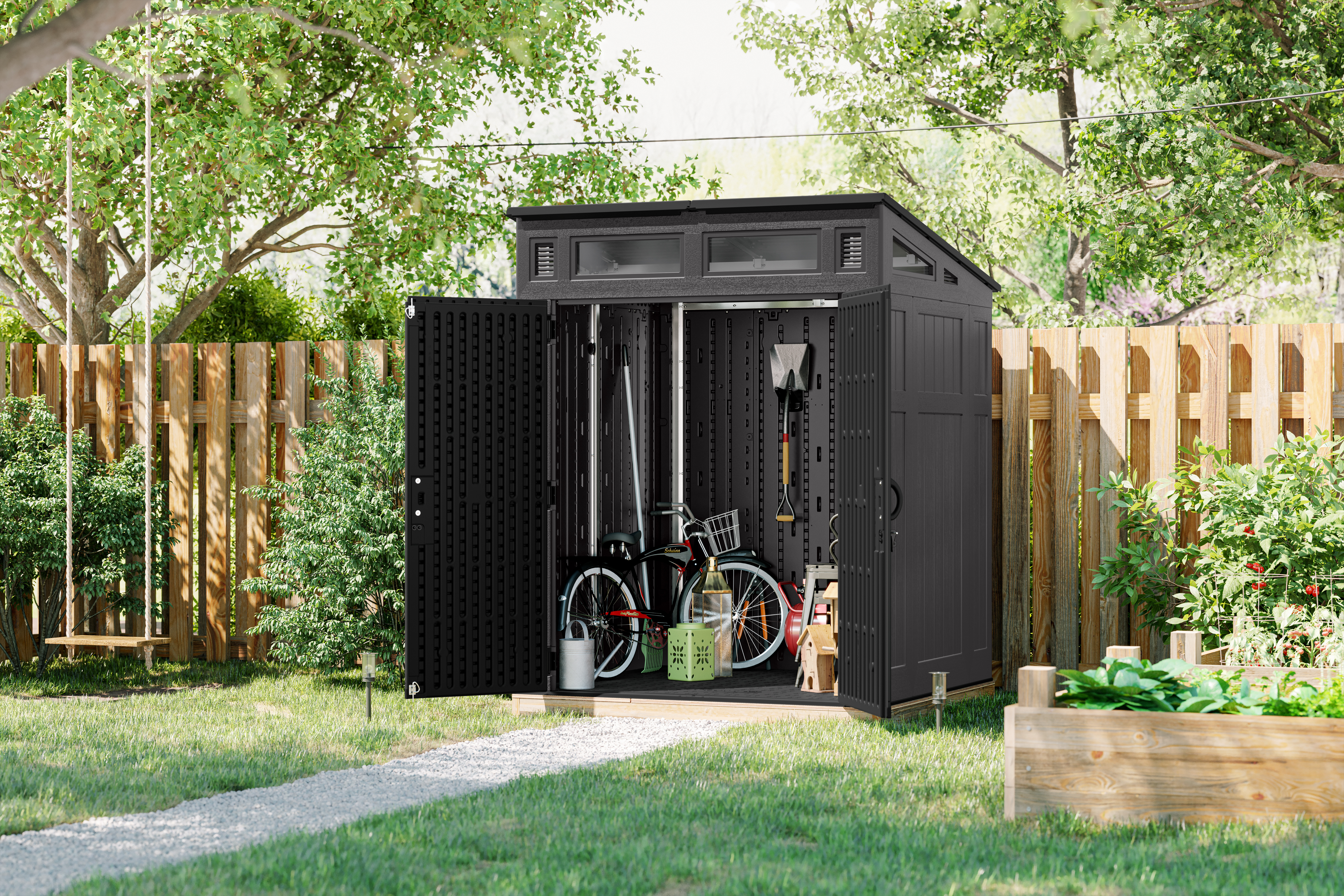LORNVALE Garden Shed 6x5 - Grey