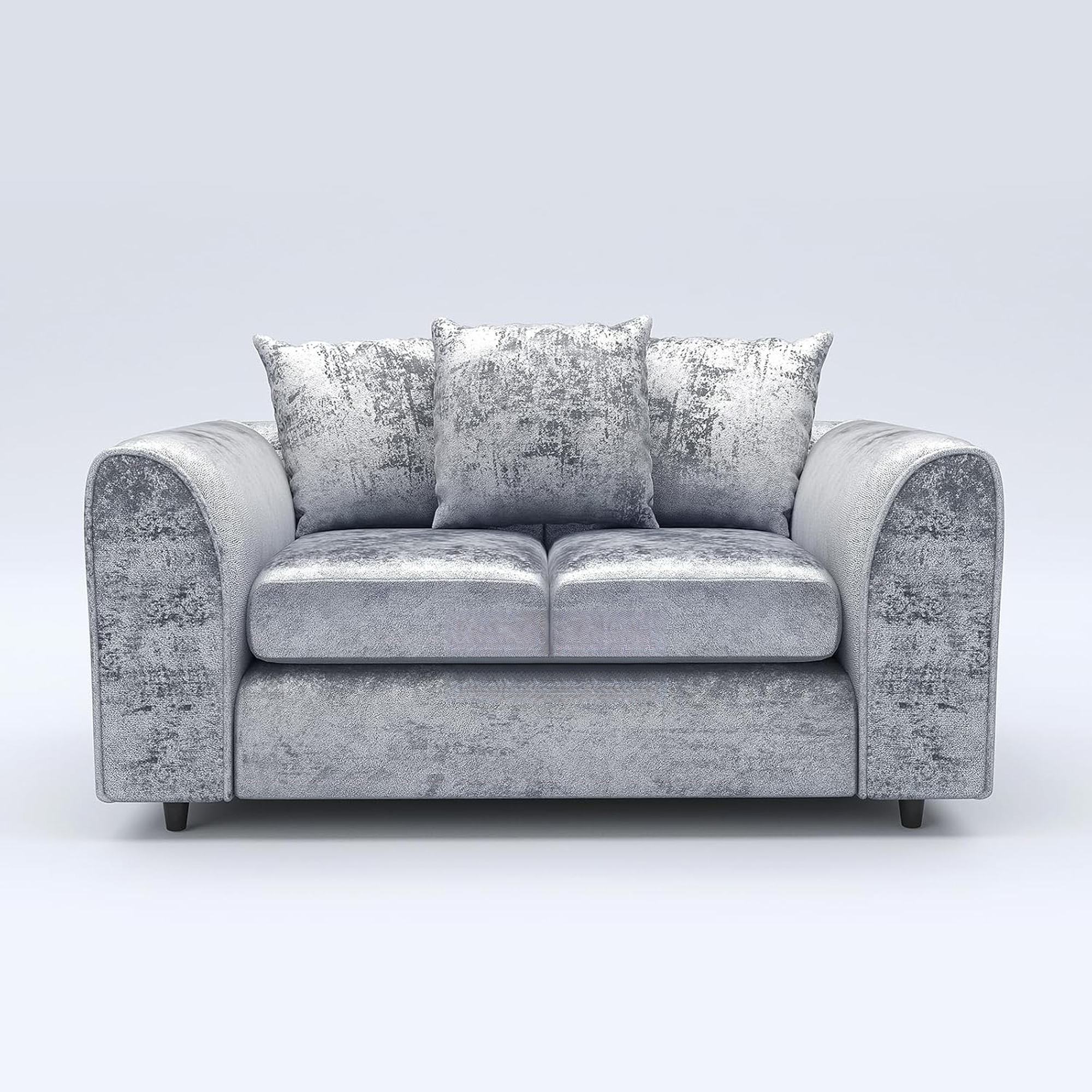 VELOURA Crush Velvet 2 Seater Scatterback Sofa - Silver