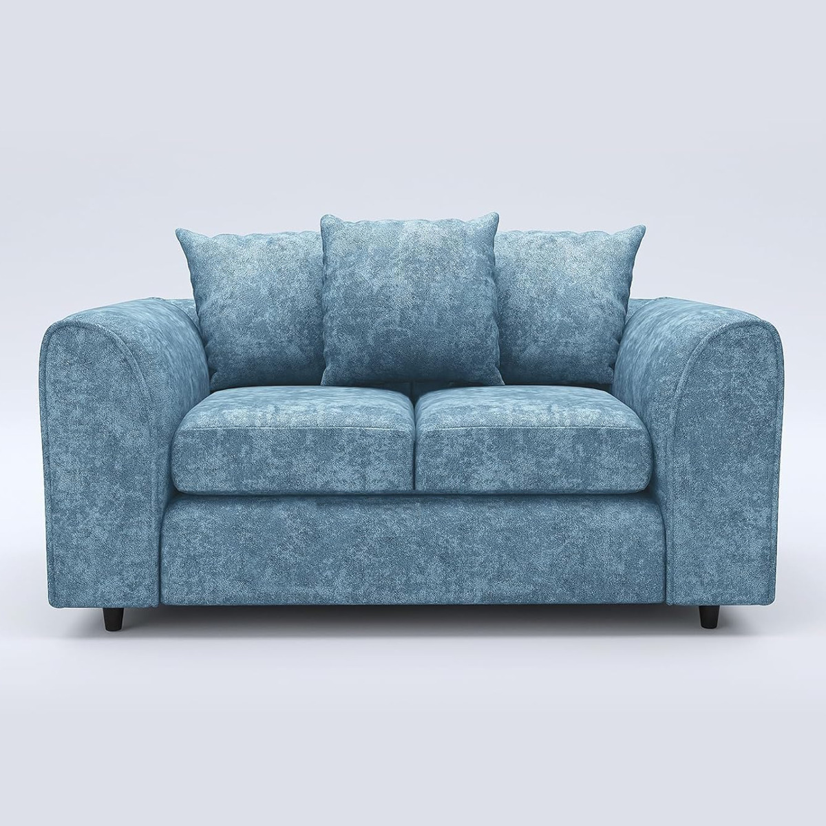 LORVANI Chenille Fabric 2 Seater Scatterback Sofa - Sky Blue