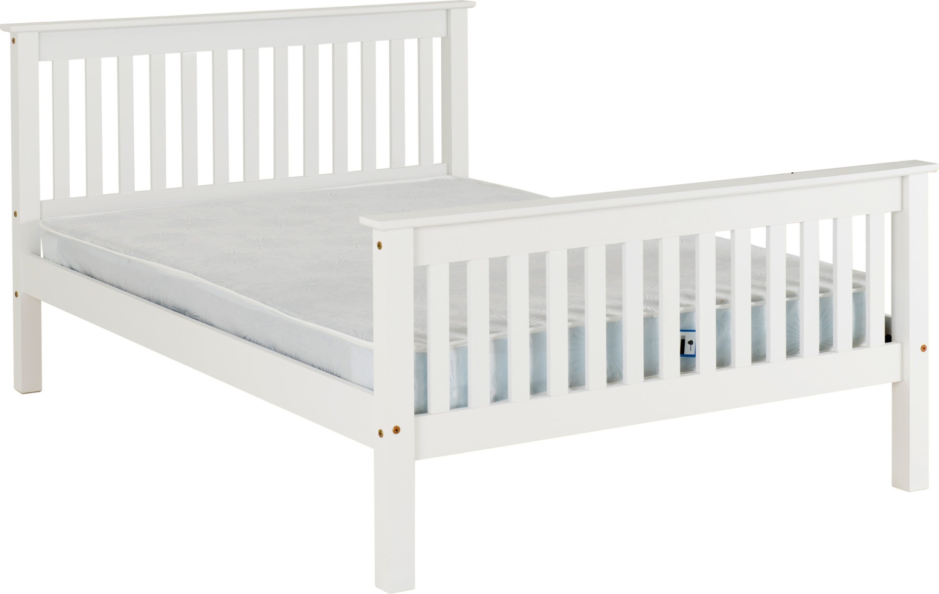 Monaco 4ft Bed High Foot End - White