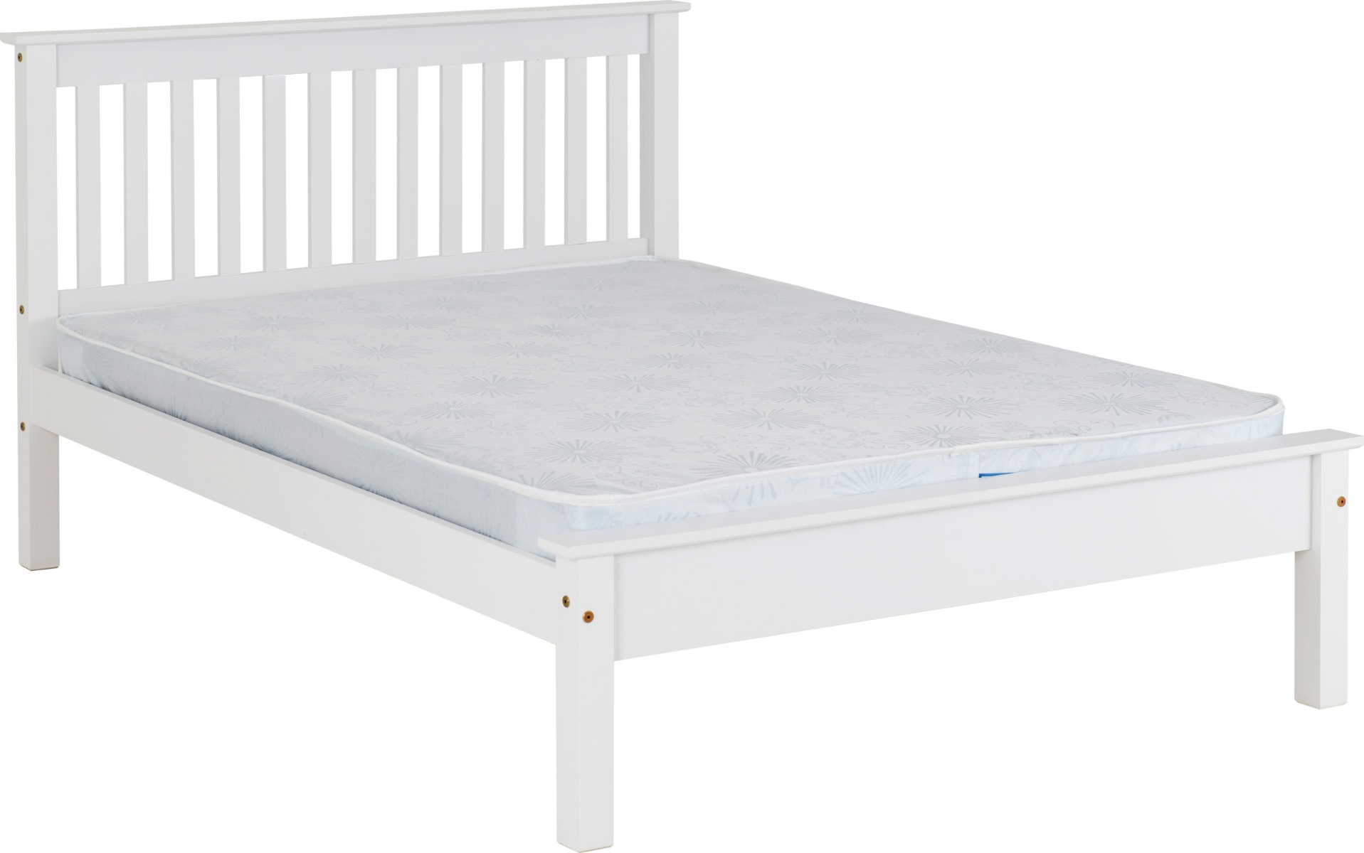 Monaco 4ft6 Double Bed Low Foot End - White