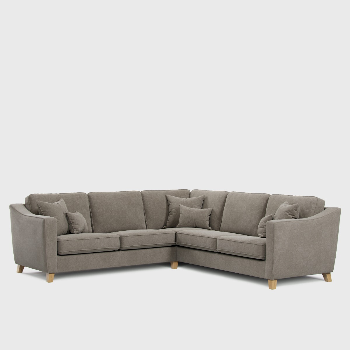 Corner Sofa - KRISTY Fabric 4 Seater Right Hand Facing - Dark Beige