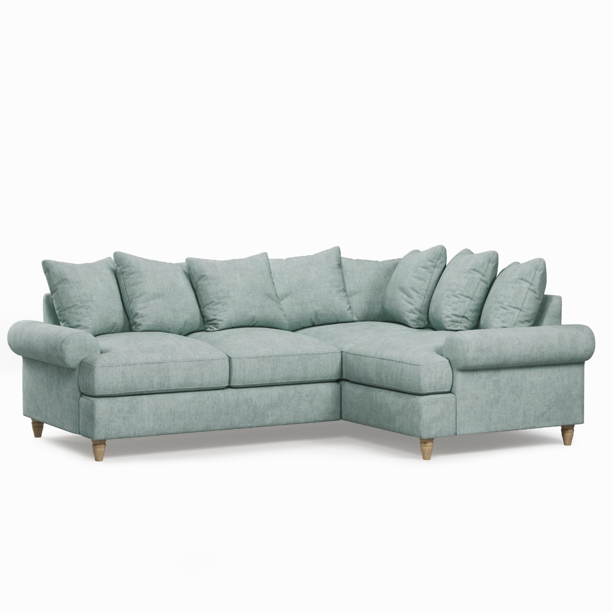 Corner Sofa - LUXE Fabric 3 Seater Left Hand Facing - Green