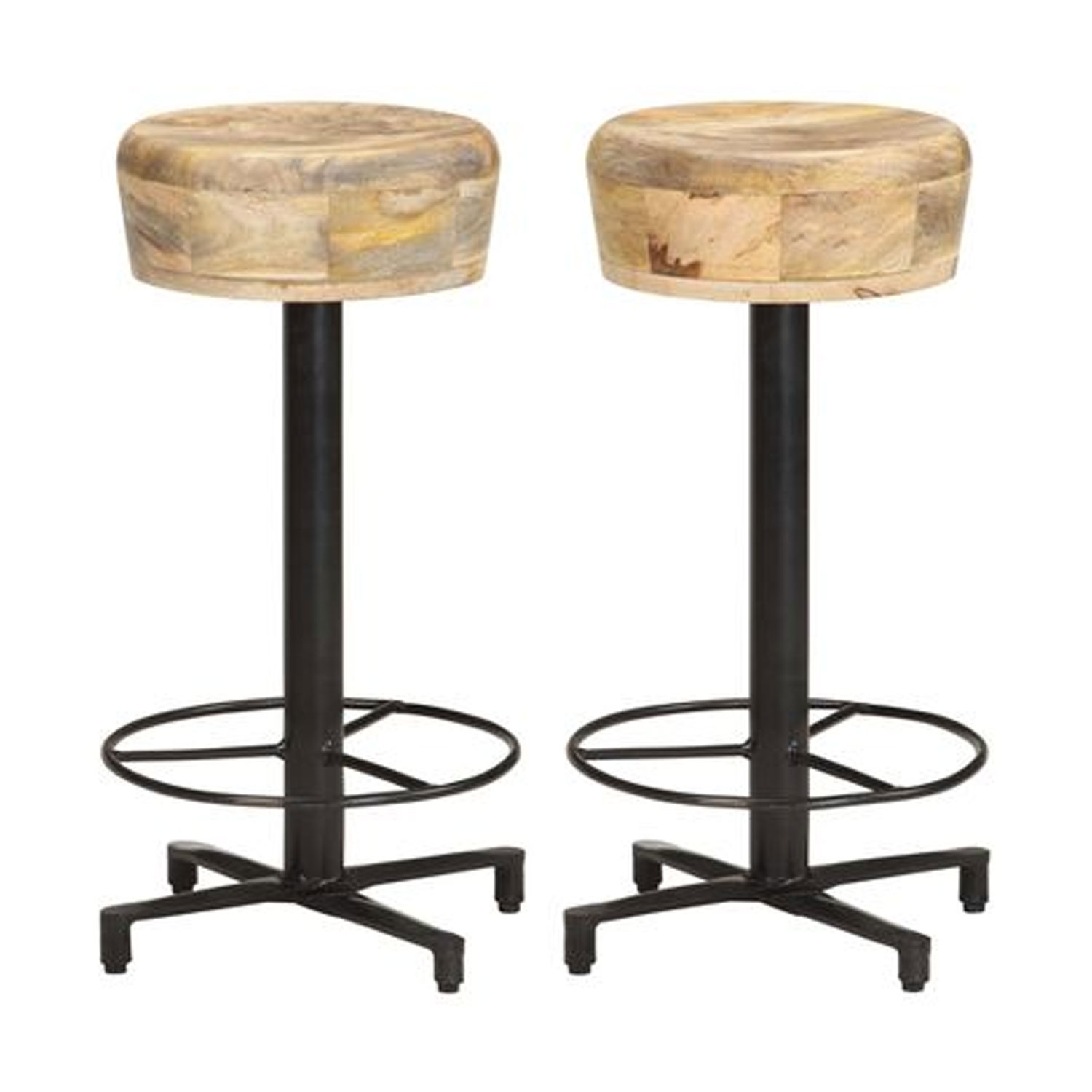 Bar Stools 2 pcs 66 cm Solid Mango Wood