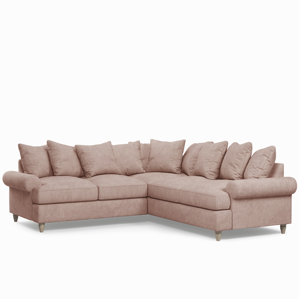 Corner Sofa - LUXE Fabric 4 Seater Right Hand Facing - Pink