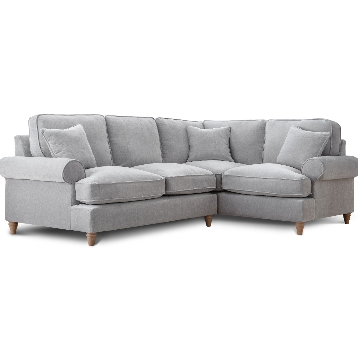 Corner Sofa - RAYONG Fabric 4 Seater Left Hand Facing - Ice