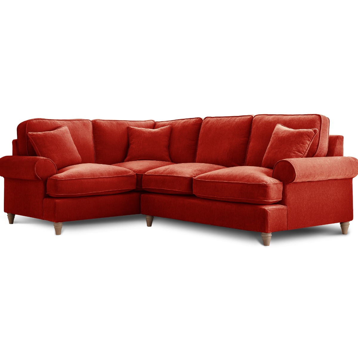 Corner Sofa - RAYONG Fabric 4 Seater Right Hand Facing - Apricot
