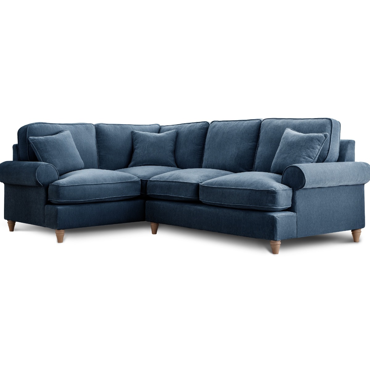 Corner Sofa - RAYONG Fabric 4 Seater Right Hand Facing - Navy