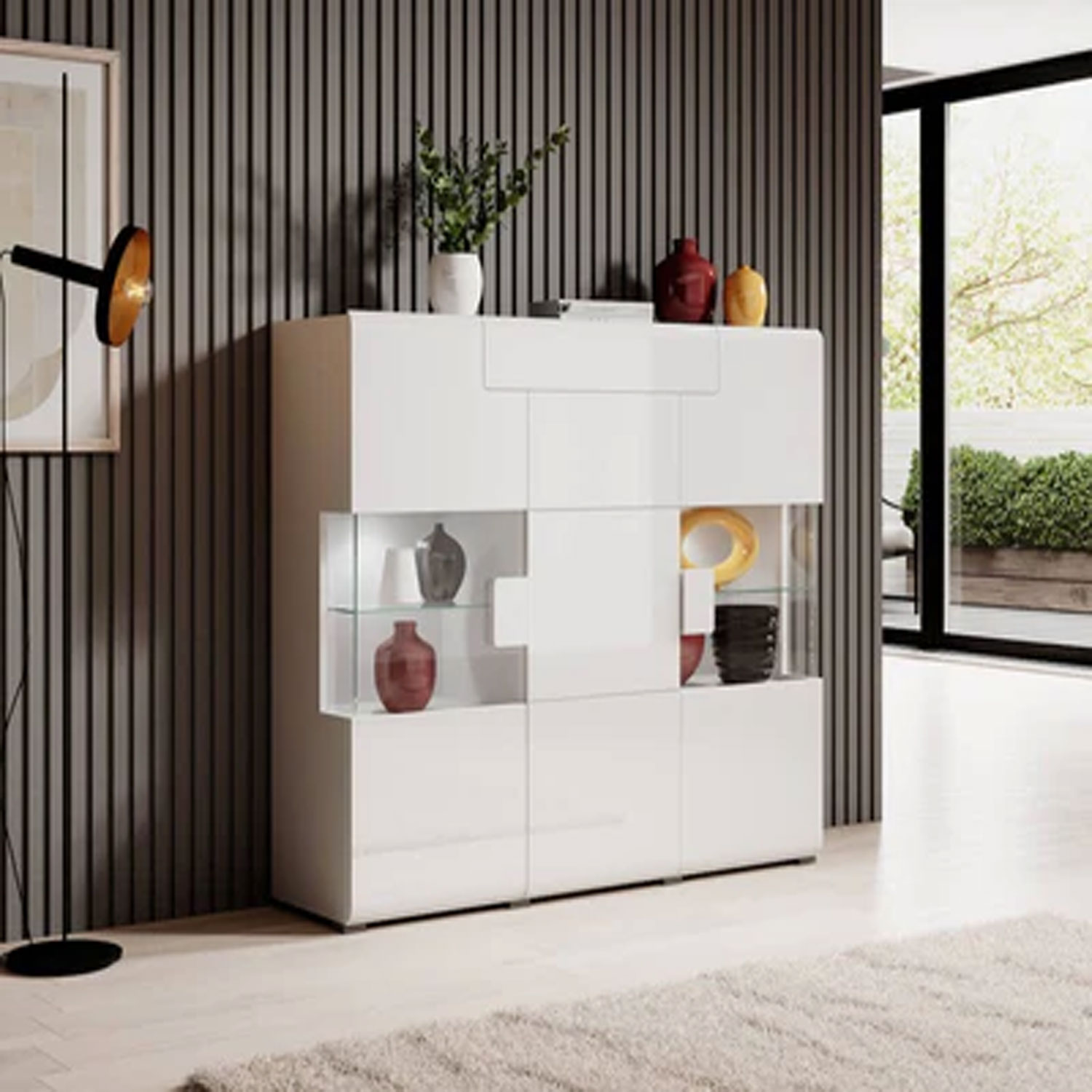 Echo Eden Sideboard with 3 Doors - White