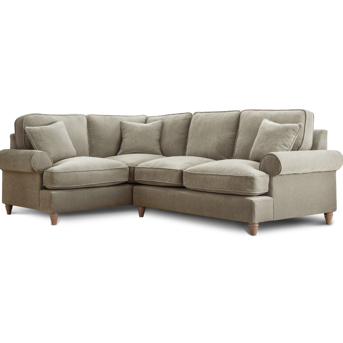 Corner Sofa - RAYONG Fabric 4 Seater Right Hand Facing - Putty