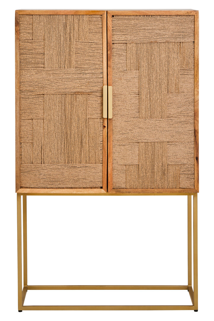 SELVARIS 2 Door Paper Rope Sideboard - Medium Oak