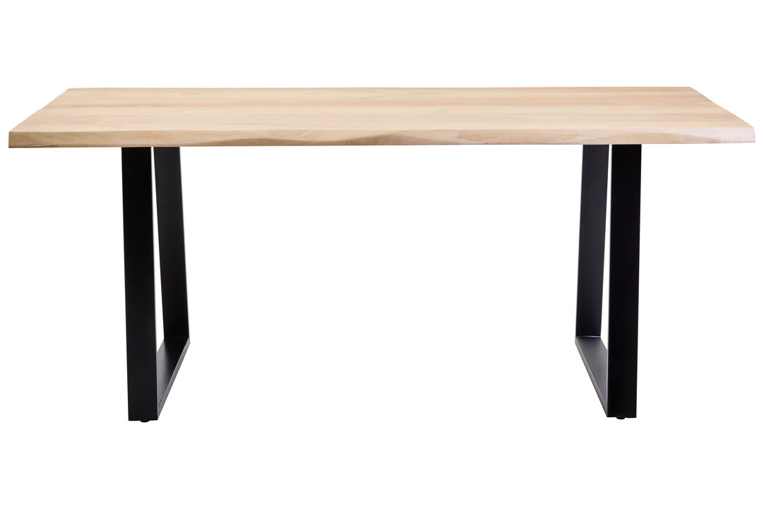 SELVADOR Rectangular Wooden Dining Table with Metal legs - Light Oak and Black