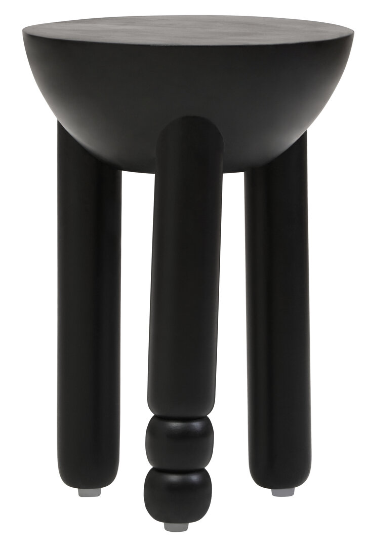 PENWYTHA Round Column Detail Wooden Side Table - Black