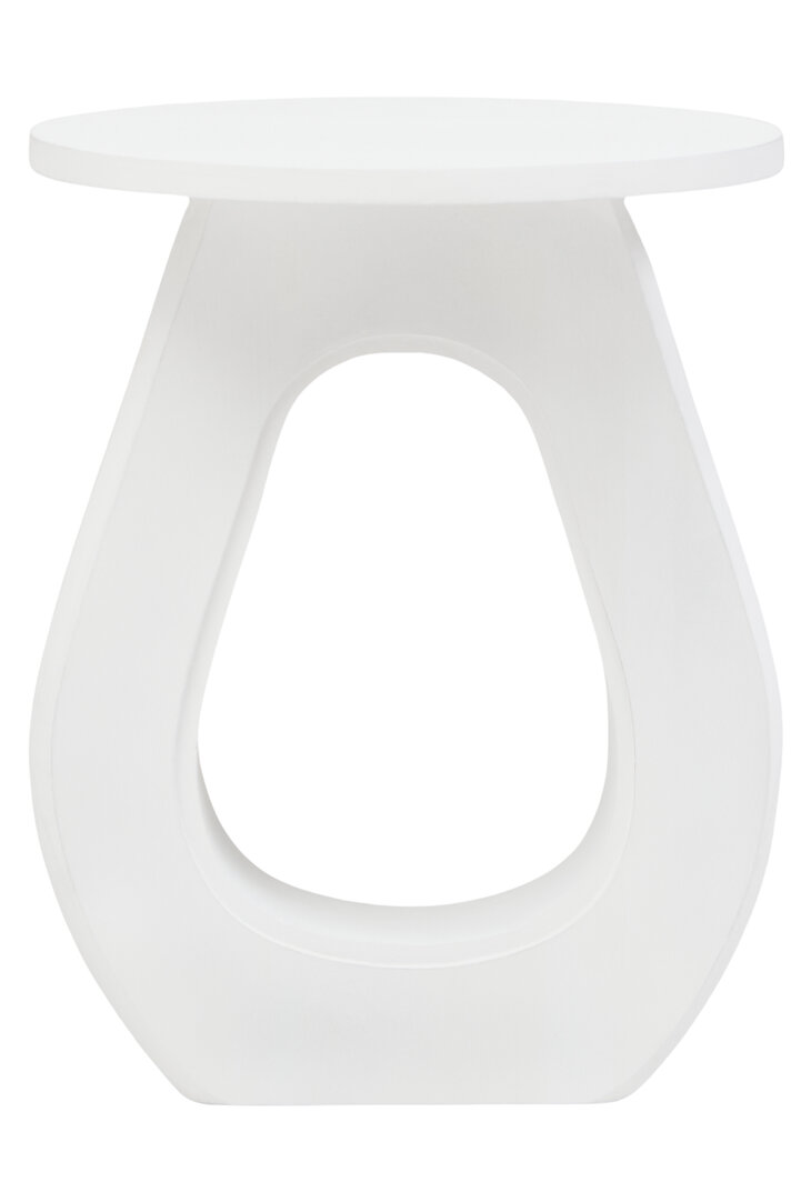 PENWYTHA Round Wooden Side Table - White