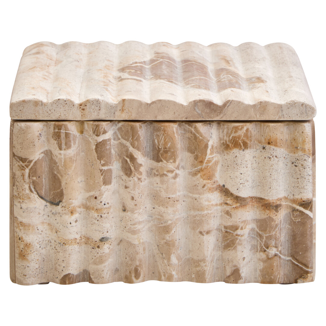 FRAYMONT Decorative Square Chocolate Marble Box - Brown