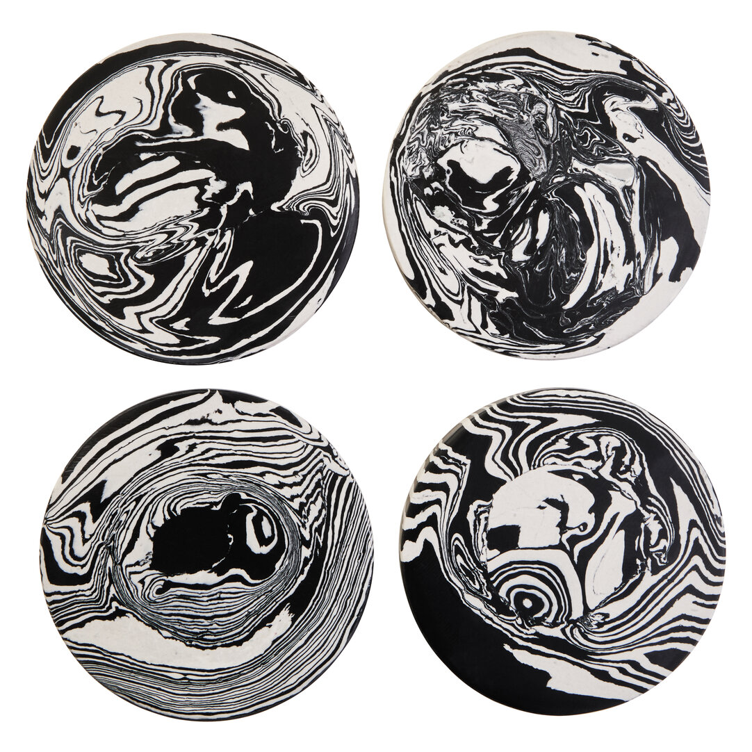 GORLENNE Decorative Marble Coasters Set of 4 - Assorted