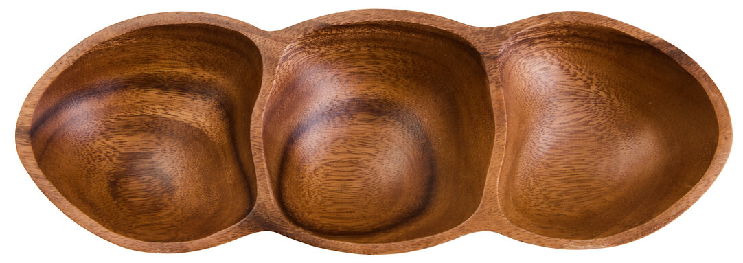 BRAVELYN Three Section Antipasti Dish Serving Platter - Brown